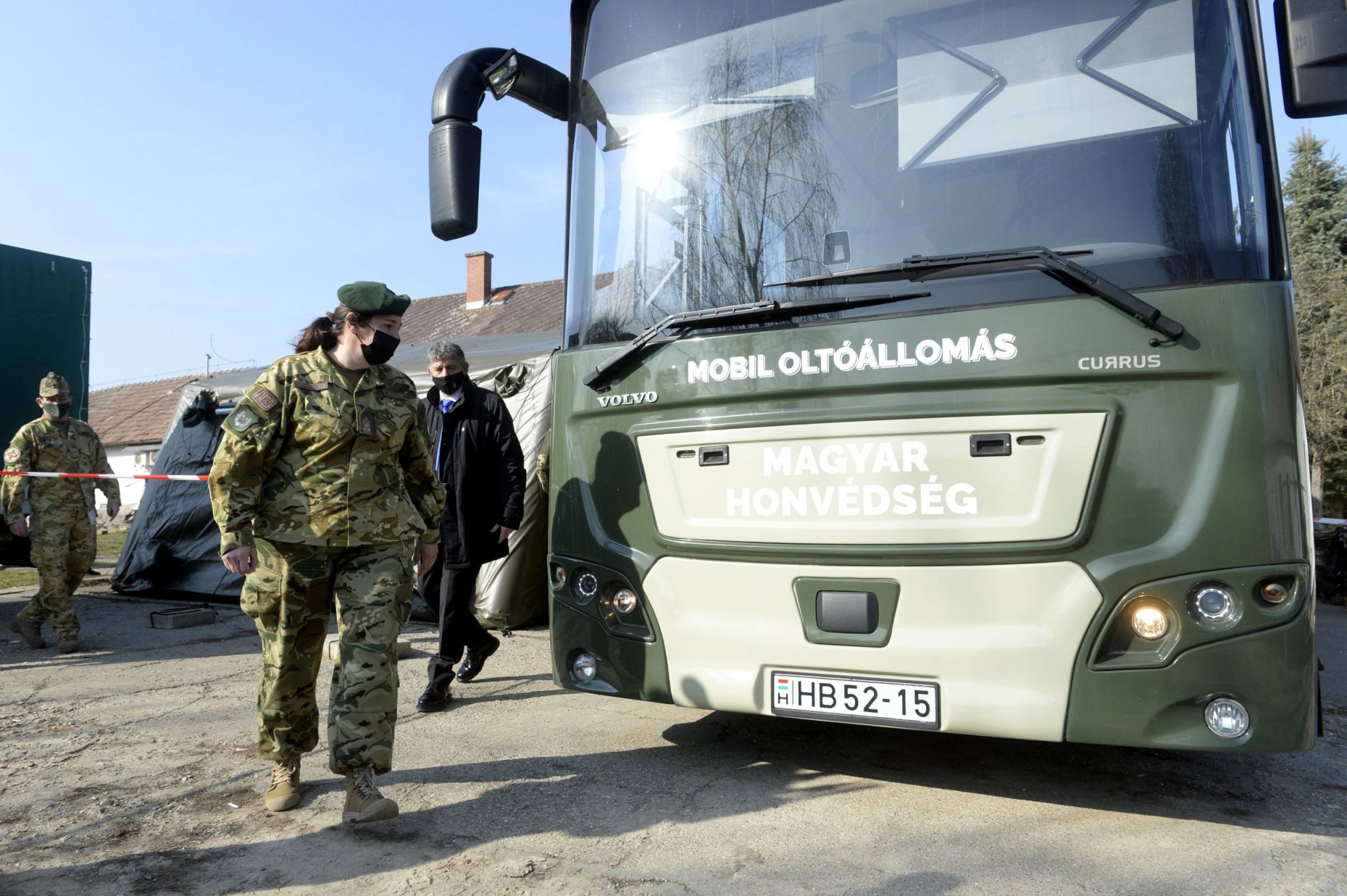 A Magyar Honvédség oltóbuszai.