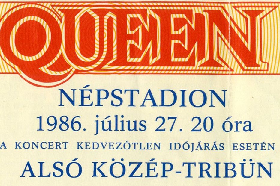 Belépőjegy a Queen 1986-os budapesti koncertjére