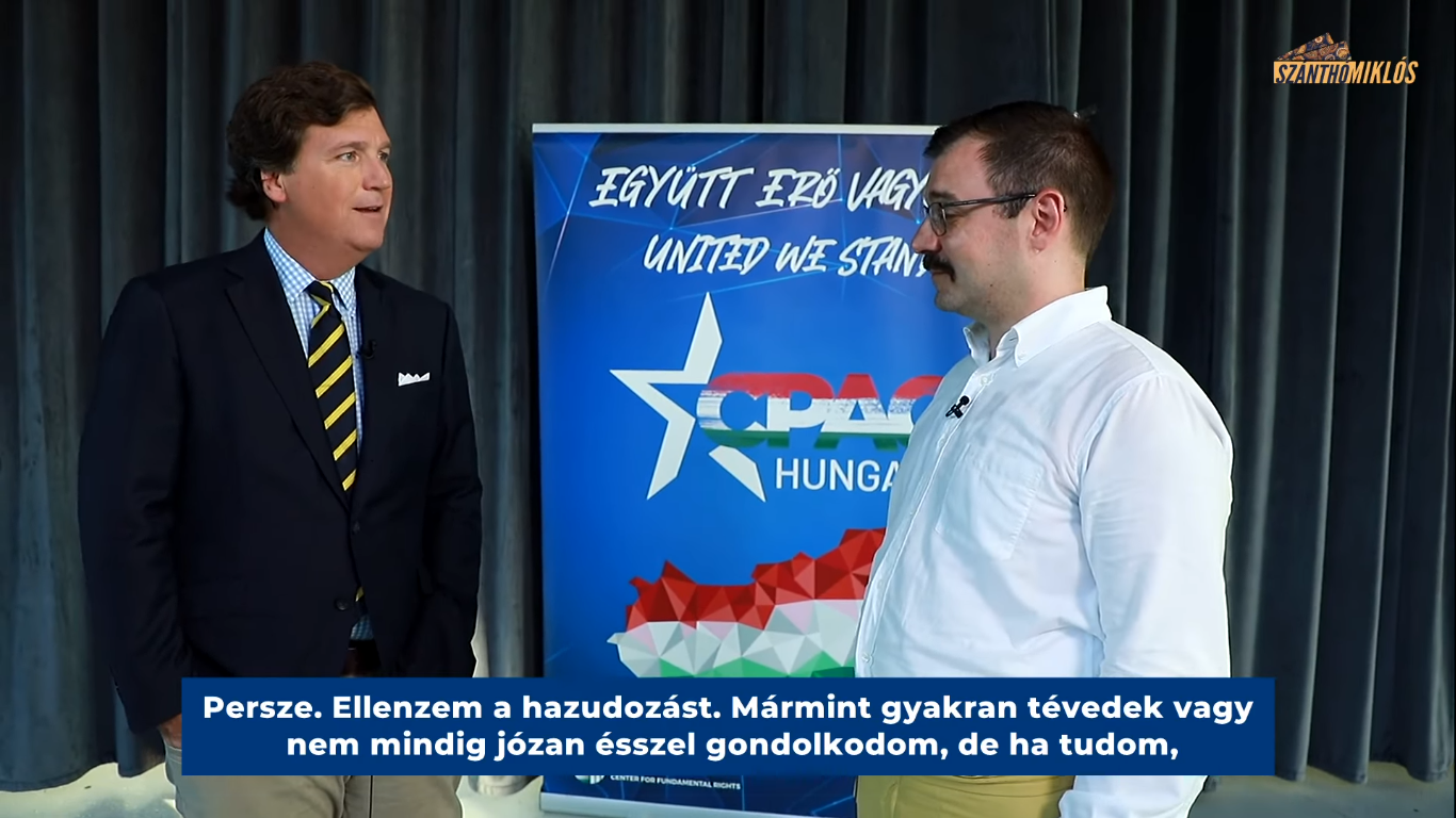 Tucker Carlsonnal beszélgetett Szánthó Miklós
